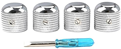 POPETPOP Metall Gitarrenknöpfe Lautstärkeregler Potentiometerkappen 4 Stück für E gitarre Bass Ersatzteile