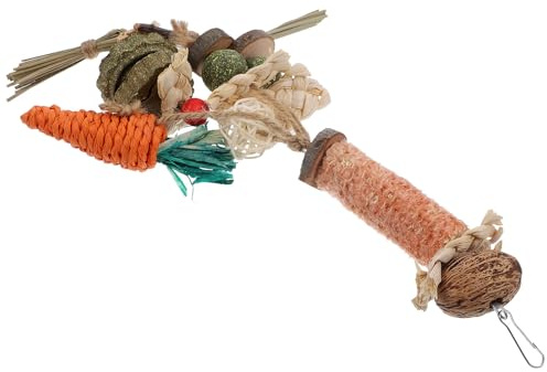 Outanaya Hängendes Kauspielzeug für Kaninchen und Hamster mit Natürlicher Textur