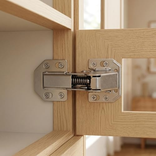 4 pezzi di cerniere Softclose per ante di armadio, cerniere a vite in acciaio inox a 90° con ammortizzatore, cerniera per mobili con viti, per armadio, mobili, porta in legno