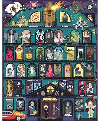 Ridley’s | 50 Must-Watch Scary Movies Bucket List Jigsaw Puzzles (1,000 Pieces) | Jigsaw Puzzle | Ages 14+ | 1+ Players, Mixed Colors