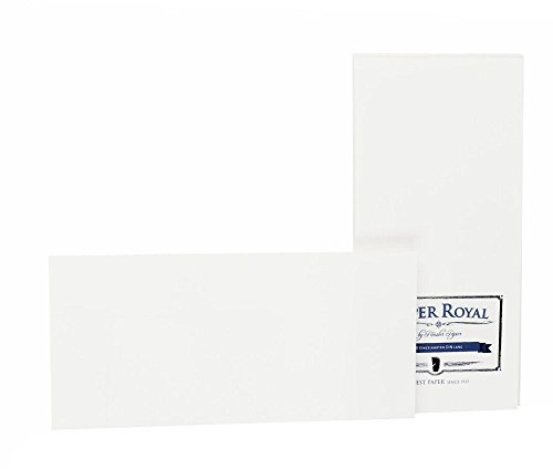 Rössler Paper Royal-Kartenpack | Kartenset | 20 Blanko Karten zum Selbstgestalten | Format DIN lang | Einladungskarten blanko | 11 x 2 x 21 cm | 1 Stück | Farbe: Weiß | Blankokarten zum Beschriften, Basteln, Gestalten von Einladungen und persönlichen Karten