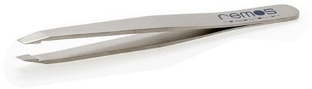 REMOS Mini pinzetta per sopracciglia, realizzata a mano, in acciaio inox satinato