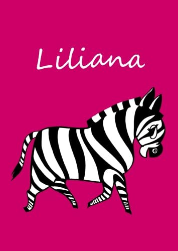 Liliana: personalisiertes Malbuch / Notizbuch / Tagebuch - Zebra - A4 - blanko