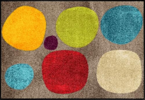 Salonloewe Minimatte Broken Dots Colourful I Schmutzfangmatte & Fußabtreter für Innen 50 x 75 cm