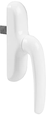 Amig - Poignée pour fenêtres oscillo-battantes avec base en aluminium et revêtement en PVC noir avec vis invisibles - 180 x 35 mm - Hauteur 64 mm - Sans carré