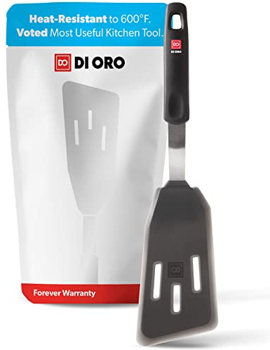 DI ORO Silicone Fish Spatula - Slotted Turner, 600F Heat Resistant