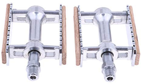 Baoblaze Vintage Aluminium Holz Fahrradpedale Bike Pedale Mountainbike Pedale für Mountainbike