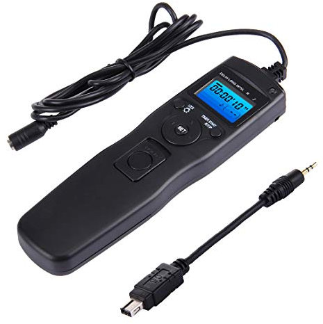 CAMERAshuttercable RST-7006 LCD Screen Time Lapse Intervalometer Shutter Release Digital Timer Remote Controller with N10 Cable for NIKON D90/D5000/D7000/D3100 Camera(Black) (Color : Black)