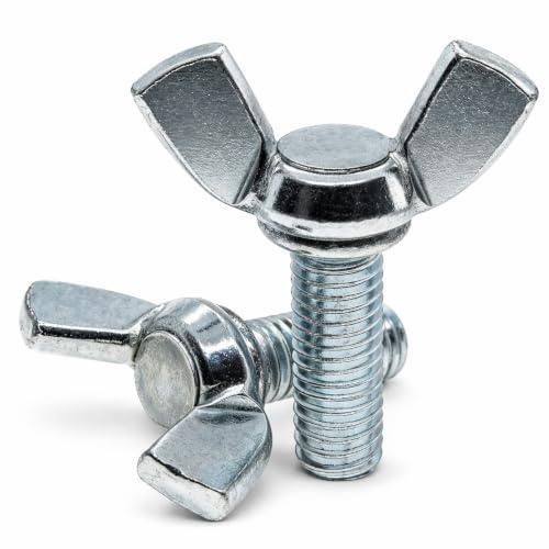M5 (5mm x 16mm) (Pack of 10) Zinc Plated Steel Butterfly Wing Screws AN265 Thumb Screws Wing Bolt - A06B 5x16_10
