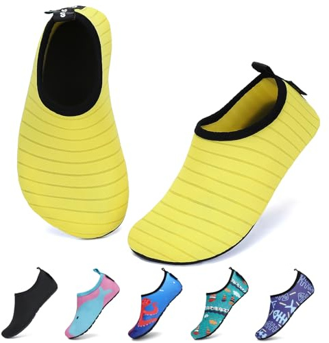 SAGUARO Unisex barntofflor pojkar flickor tofflor – lätta mjuka halkfria, storlek 22–37, 033 gul, 24/25 EU
