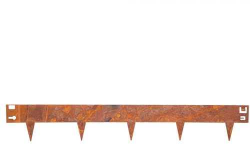 1x RASENKANTE 1 Meter - ERWEITERBAR - CORTENSTAHL (EDELROST) MIT BODENSPITZEN