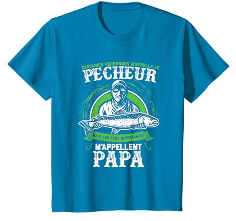 Chemise de pêcheur hommes enfants pêche cadeau Poissons T-Shirt