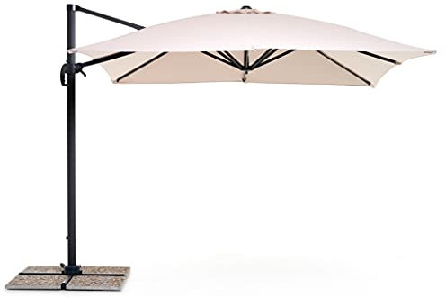 My_garden Verso Ombrellone a Braccio Retrattile, Ecrù, 3 x 3 Metri