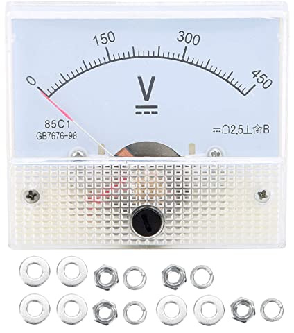 Voltmetro Analogico CC 0-450 V, Puntatore Misuratore di Tensione, Strumento di Misura per Circuiti Elettrici