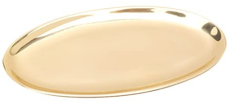 NKlaus Untersetzer für Kerzen Messing; poliert, Gold; Messing, 1 Stück | Breite: 6cm; Länge: 12cm; 12x6cm; 12cm; 12 cm; 0,5cm; kerzenteller oval gold