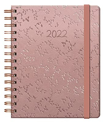 Agenda Anual 2022- Organizador Semanal - Cada Día Una Página - Tamaño Mediano 15 x 21 cm - Modelo BIRD Diseñado por María Diamantes - Planificador Mensual Portable - De Anillas - Dohe