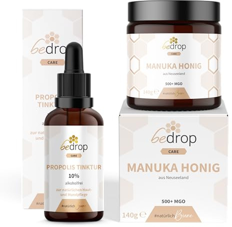 bedrop | Das Kinder Set - Manuka Honig MGO 500+ & Propolis Tinktur 10% (ohne Alkohol/alkoholfrei)