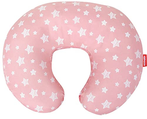 Stillkissenbezug Rosa mit Sterndruck für Baby Mädchen, eng anliegend für Boppy Stillkissen, Stillkissen Schonbezüge Super weich, für stillende Mütter