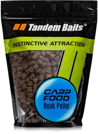 Tandem Baits Carp Feed Hook Pellet Fisch & Schalentiere, Karpfen-Pellets, Karpfen Angeln ohne Mühe, Köder zum Große-Fische-Angeln, Karpfenzubehör für Profis & Hobby-Angler, Angelfutter 12 mm 1 kg