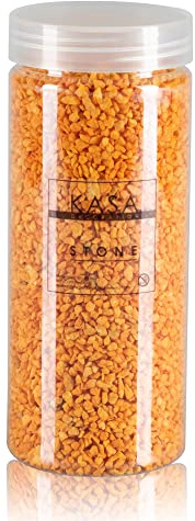 Dose mit dekorativen Kieselsteinen für Vasen, Farbe Orange, 1180 g, 13 Farben dekorative Steine für Vasen, Dekosteine von 2,5-4 mm
