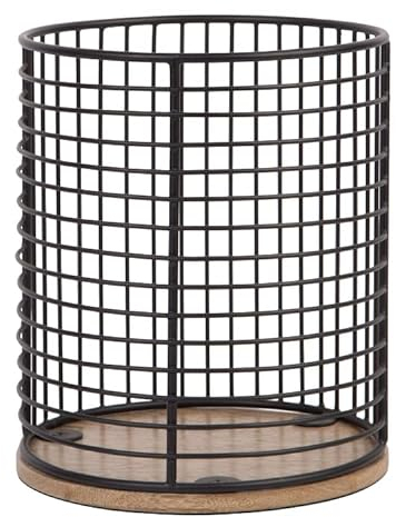 Porta cialde da caffè, grande capacità, in filo nero, con base in legno, decorazione moderna per il piano di lavoro della cucina, per tazze e capsule di caffè espresso