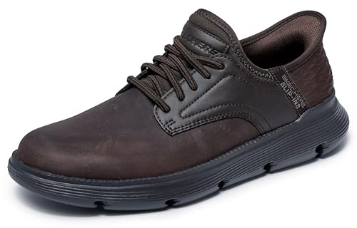 Skechers Homme Garza Gervin Slip-on, Chocolate Leather, 46 EU