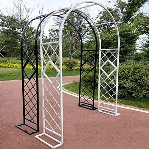 Metal Garden Arch Archway Heavy Duty Rose Arches Arbor 140x230CM 160x230CM 180x230CM 220x230CM 280x230CM 340x230CM Outdoor Pergola Climbing Plant Lawn Backyard Wedding Decoration (Color : Black, Siz