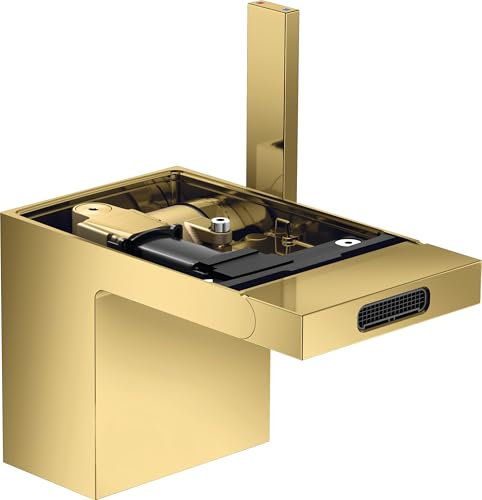 hansgrohe AXOR MyEdition Einhebel-Bidetmischer mit Push-Open Ablaufgarnitur, ohne Platte, 47212990, Farbe: Polished Gold Optic