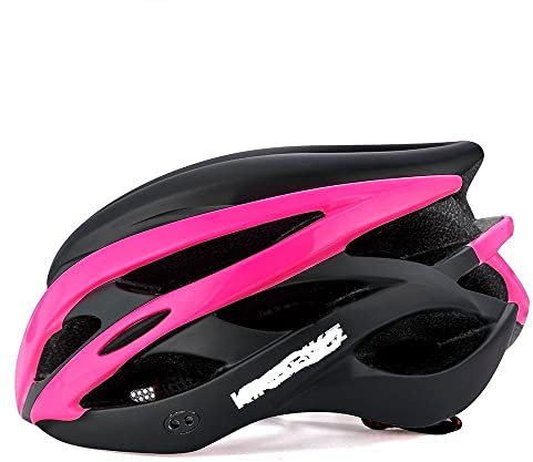 BANGHA Fahrradhelm,Helm Fahrrad Licht Fahrradhelm Rennrad Frauen Männer MTB Fahrradhelm Breathabe Helm Casco Bicicleta Hombre Casque Velo (Color : Pink XL)