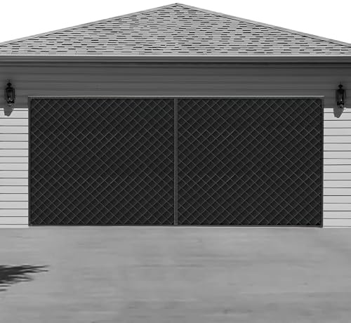 Garage Door Screen for Winter，Garage Door Insulation Kit，Magnetic Thermal Insulated Door Curtain, Garage Insulated Door Curtain ， Weatherproof, Windproof, Soundproof(8 * 7Ft)