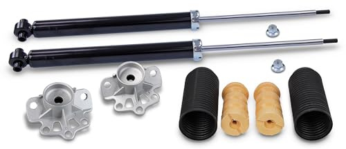 ATEC Germany 2x Gasdruck Stoßdämpfer hinten, 2x Domlager hinten, 1x | Kompatibel mit: ALFA ROMEO MITO, FIAT GRANDE PUNTO, OPEL CORSA D