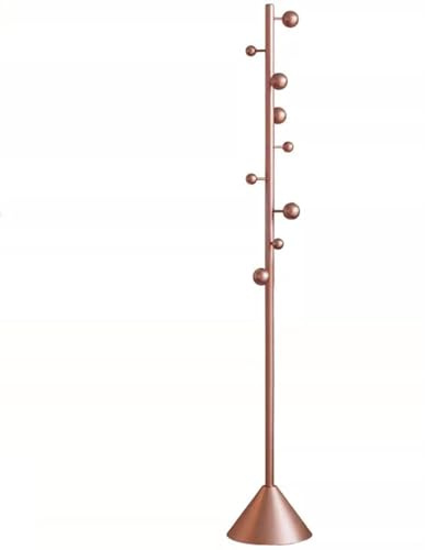 Garment rack Coat Rack Freestanding, Heavy Duty Metal Coat Tree With 9 Hooks, Space Saving Coat Hanger Stand With Solid Base For Home, Entryway And Bedroom, Rose Gold, 28X180CM