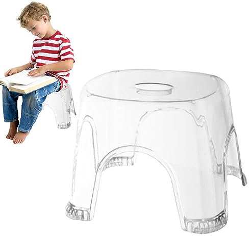 FASSME Klarer Duschhocker | Wasserdichter, transparenter Hocker, rutschfest | Durchsichtiger Sitz, Eckbank für Badezimmer, kleine Duschräume, Dusch-Eckhocker