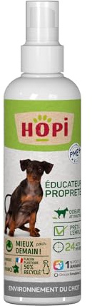 HOPI Spray Educateur Propreté Chiot 200 ML - Favorise l’éducation des Chiots - Efficace à l'intérieur et à l'Extérieur - Convient à Tous Types de Supports - Fabriqué en France