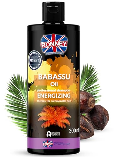 RONNEY Professional Volume Shampoo with Babassu Oil | Salon Thickening Shampoo for Fine Hair | Energizing Natural Shampoo Sensitive Scalp | Hair Repair Treatment Dull, Brittle & Coloured Hair | 300 ml