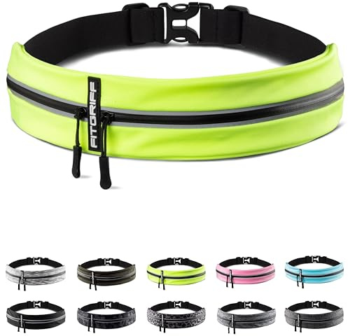 Fitgriff® Laufgürtel für Handy - Lauftasche Jogging, Hüfttasche, Sportgürtel, Running Belt zum Joggen, Laufen, Sport, Fitness - passend für alle Smartphones