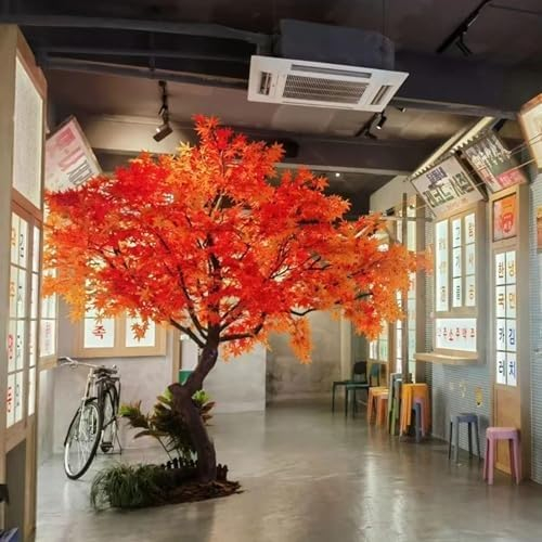 Sohodoo Roter Ahorn-Kunstbaum – realistischer großer roter Ahornbaum im japanischen Innenhof-Stil for malerische Dekoration, Moderne Heimbüro-Wohnzimmer-Bodendekoration (Size : 3mx2m)