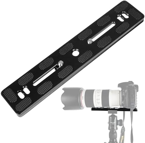 Riisoyu 200mm Schnellwechselplatte, Schnellwechselplatte Klemme Kompatibel mit Arca Swiss Standard Kugelkopf und Klemme für Kamerastativ Kugelkopf mit 1/4 und 3/8 Zoll Schraube