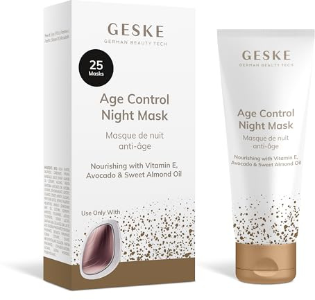 GESKE Age Control Night Mask | Verwendung mit der Sonic Warm & Cool Mask | Gesichtsmaske mit Avocadoöl, Vitamin A & E | Straffende & feuchtigkeitsspendende Formel | Für reife Haut