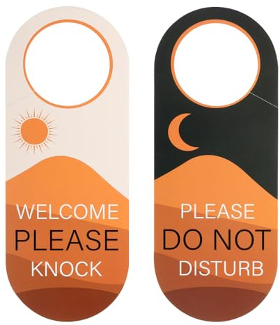 PATIKIL Bitte nicht stören Türhänger Schild 9x3,5 Zoll, 2 Stück beidseitig Willkommen Bitte auf der Rückseite klopfen für Büro, Besprechung, Hotel, Zuhause, Schlafzimmer