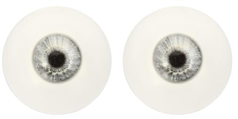 PATIKIL 32mm Safety Eyes,1 Pair Realistic Acrylic Eyes Plastic Half Eyeballs for Masks Halloween Props Art Craft, Silver