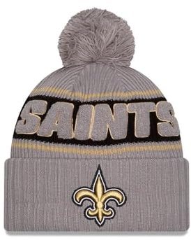New Era New Orleans Saints NFL 2024 Sideline Sport Knit Grau Bommelmütze - One-Size