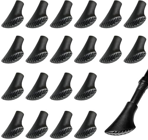 ZOCONE 20 Stück Nordic Walking Stöcke Gummipuffer, Gummipuffer für Wanderstöcke, Gehstock Gummipuffer Nordic Walking Pads für Trekking Wandern, Klettern, Asphaltpads, der Innendurchmesser von 11mm