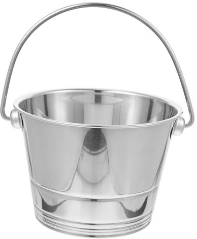 Garneck 2st Tragbarer Eiskübel Wein Eiskübel Kompakter Eisbehälter Eiskübel Für Partys Verschleißfester Weinkübel Wiederverwendbarer Eimer Stangeneimer Eimer Rostfreier Stahl Silver