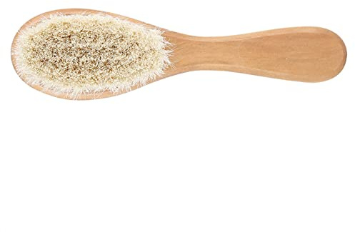 Weiche Babybürste aus Natürlichem Ziegenhaar, Sicherer Holzgriff, Regt die Durchblutung für die Haarpflege von Säuglingen mit Natürlichem Material an. Tolles Zur Babyparty