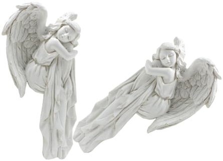 VINTORKY 2stücke Engel Türrahmendekor Wand Skulptur Türeckschild Türschmuck Aus Harz Engelfiguren Für Schlafzimmer Wohnzimmer Dekoration