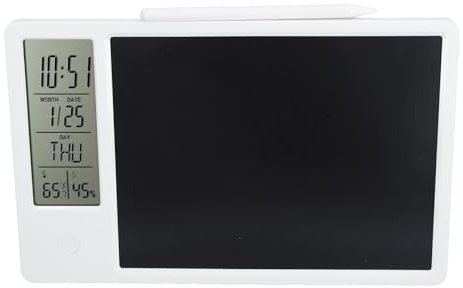 LCD Schreibtablett, Elektronischer Kalender, Schreibtafel mit Notizblock, Löschbarer Zeichenblock mit Tafel, Kombiniert Schreibblock, Kalender, Büro Memo, Nachrichtentafel (White)