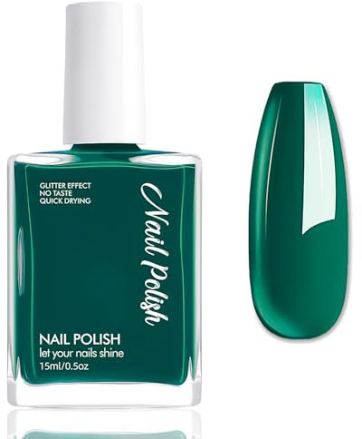 Nagellack Grün - 15Ml Glänzend Nagellack Schnelltrocknend - Ungiftiger Nagelack auf Wasserbasis für Frauen - Peel off Nail Polish für Nail Art Regular Nagelack (Green)