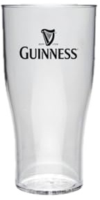 Celebration Spirits Guinness Official Plastic Pint Glasses, Reusable Beer Glasses, Various Sets (1, 558ml)