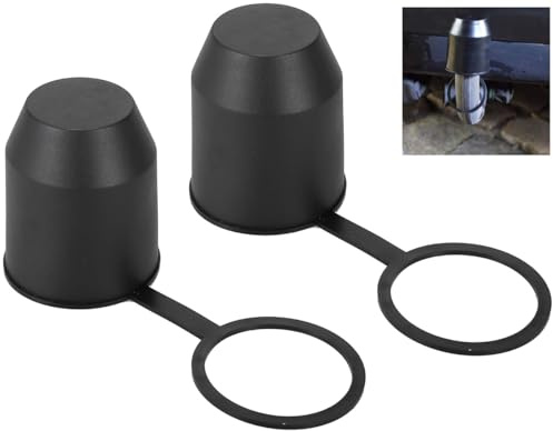 2 Stück Anhängerkupplung Abdeckung, Anhängerkupplung Schutzkappe mit Sicherungsring, Universal Kappe Anhängerkupplung, Schutzkappe Anhängerkupplung Abdeckkappe für 50mm Auto Wohnmobil Kugelkopfschutz